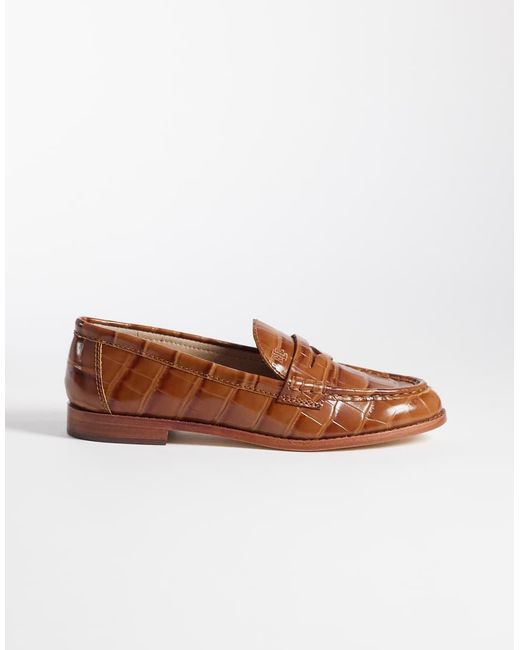 Ralph Lauren Brown Croc Loafer