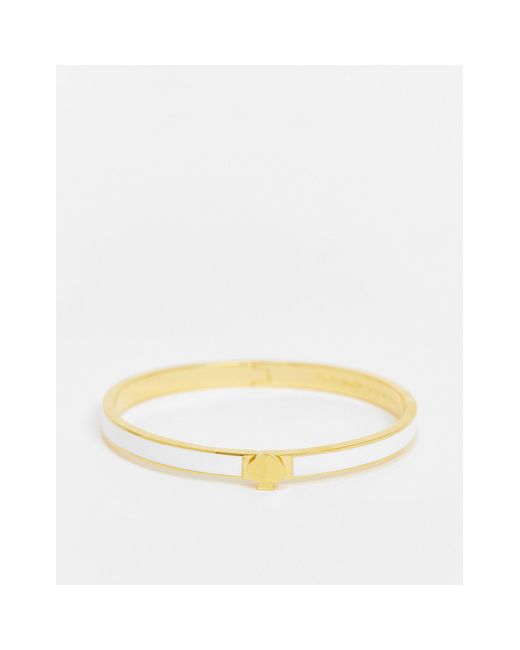 Kate Spade White Heritage Spade Thin Enamel Spade Bangle