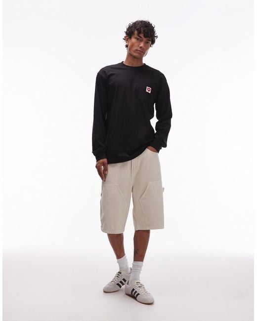 Carhartt Blue Pocket Heart Long Sleeve Loose Fit T-Shirt for men