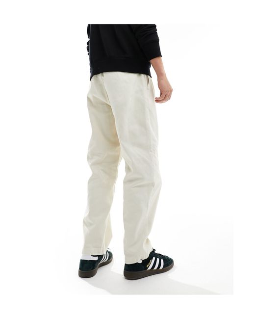 Pantalones hueso rectos estilo carpintero sin blanquear Obey de hombre de color White