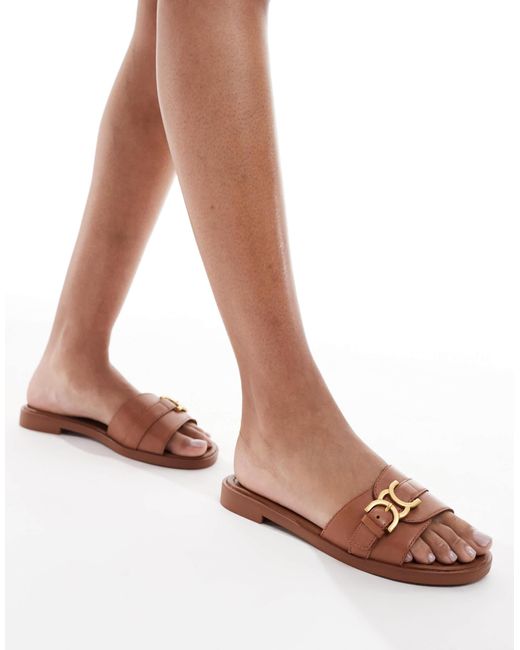 ALDO White – dallaedar – flache sandalen aus leder