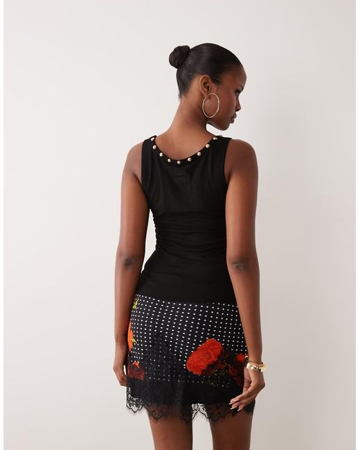 Never Fully Dressed Black Studded Ribbed Scoop Neck Vest