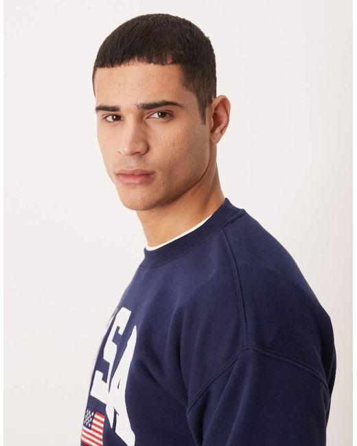 Polo Ralph Lauren Blue Team Usa Unisex Chest Logo Crew Neck Sweatshirt for men