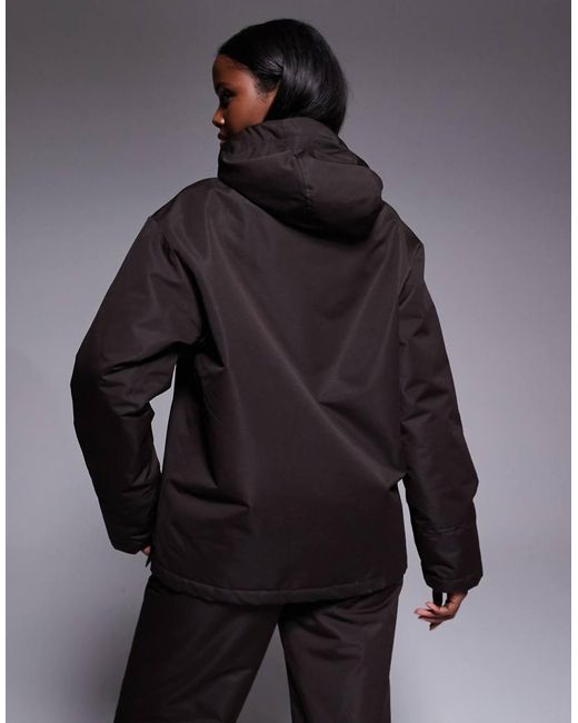Threadbare Gray Co-ord Ski Overhead Jacket With Hood