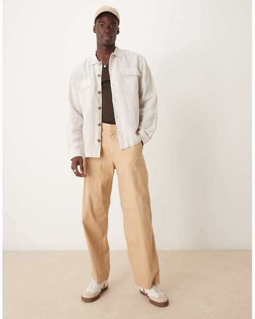 SELECTED Natural Linen Overshirt for men