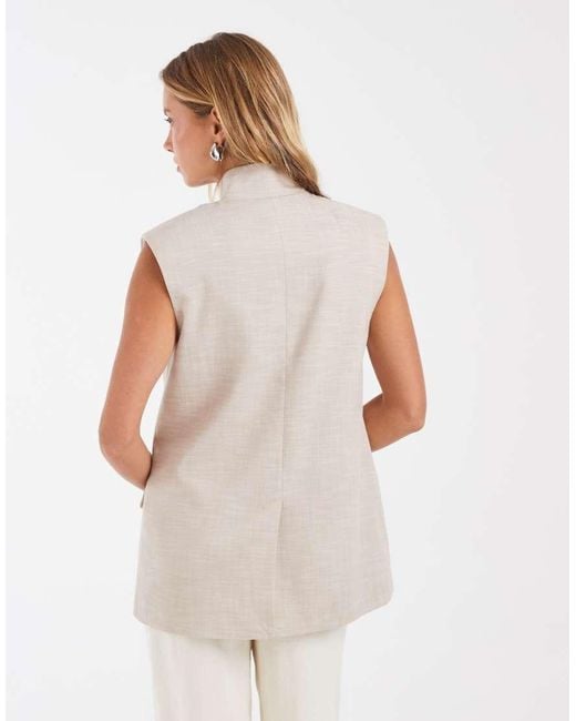 ASOS White Wrap Front Sleeveless Blazer