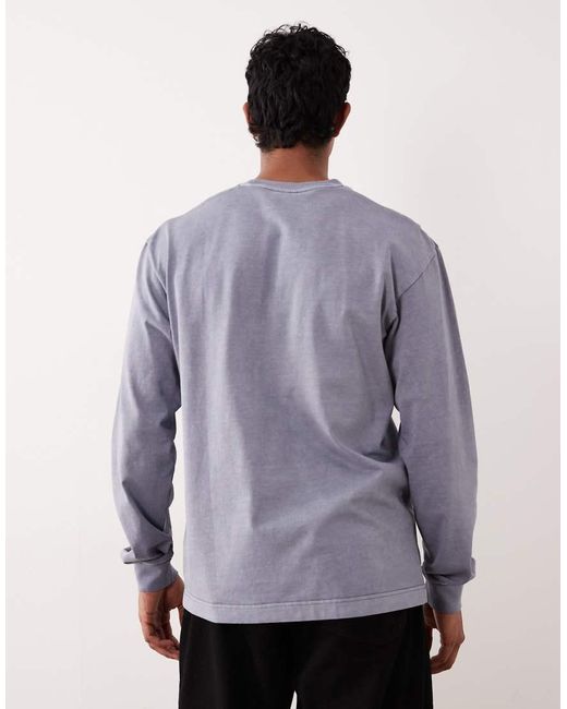 ARKET Purple Pure Cotton Jersey Oversized Fit Long Sleeve T-shirt for men