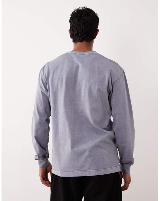 Camiseta Lavado Extragrande De Manga Larga De Punto Liso De Algodón Puro De ARKET de hombre de color Purple