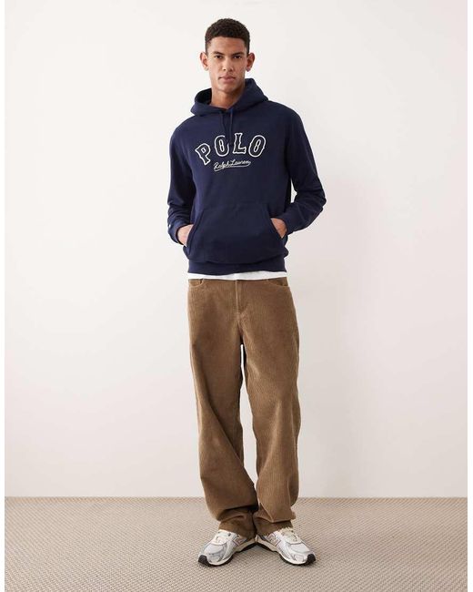 Polo Ralph Lauren Blue Large Logo Fleece Hoodie for men
