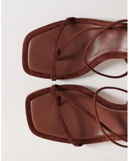Glamorous Brown Barely There Heeled Sandals