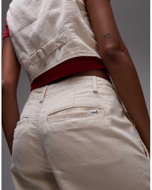 Pantalones Color Blanco Cisne De Corte Suelto Y Talle Medio De Pana Xl De (Parte De Un Conjunto)- Neutro Levi's de color Gray