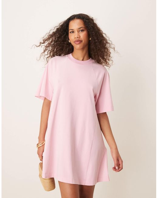 ASOS Pink T Shirt Swing Mini Dress