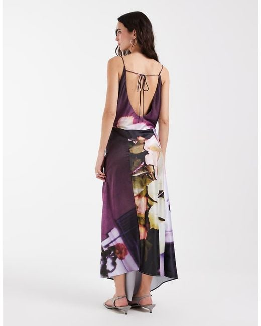 Muse Assembly Multicolor Cowl Neck Maxi Dress