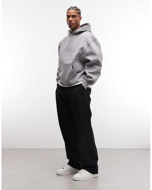 ASOS Gray Premium Heavyweight Oversized Hoodie for men