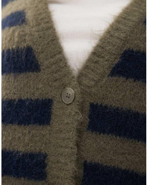 Monki Green Oversized Knit Cardigan