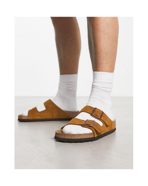 Arizona - sandali scamosciati visone da Uomo di Birkenstock in Bianco | Lyst