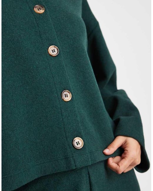 Miss Selfridge Green Soft Rib Cardigan