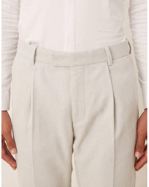 ASOS Natural Wool Mix Skinny Suit Pants for men