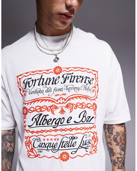 ASOS Gray Cropped Oversized T-shirt With Text Graphic for men