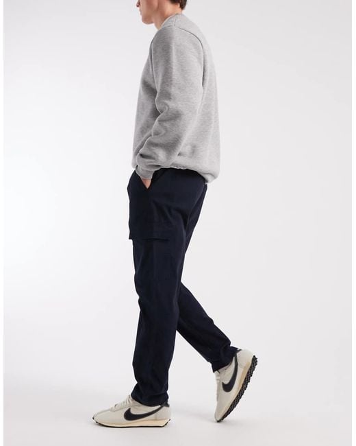 ASOS Gray Slim Pull On Cargo Trousers for men