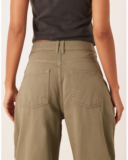 ASOS Natural High Waisted Barrel Leg Jean