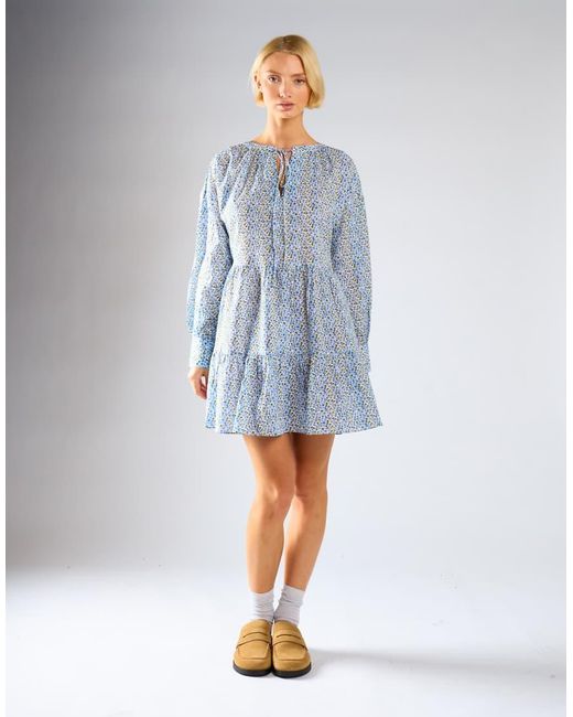 Glamorous Blue Long Sleeve Mini Dress