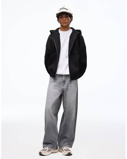 Bershka Gray Super baggy Jeans for men