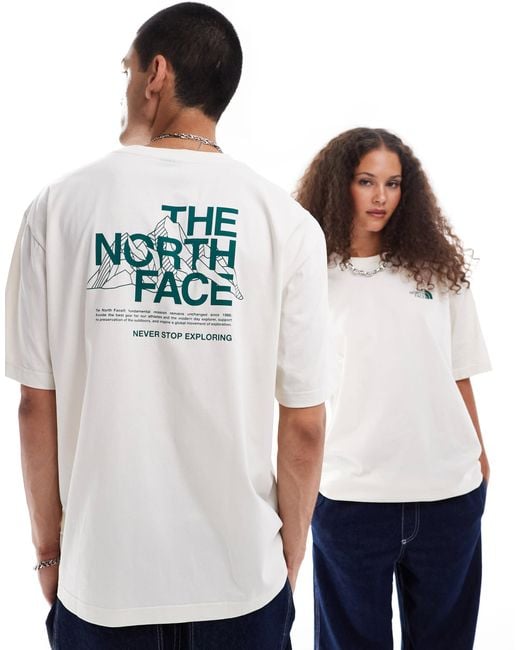 ★英国発*The North Face*新作*Mountain Sketch back Tシャツ/WG The North Face Mountain Sketch Back Print Oversized T-shirt