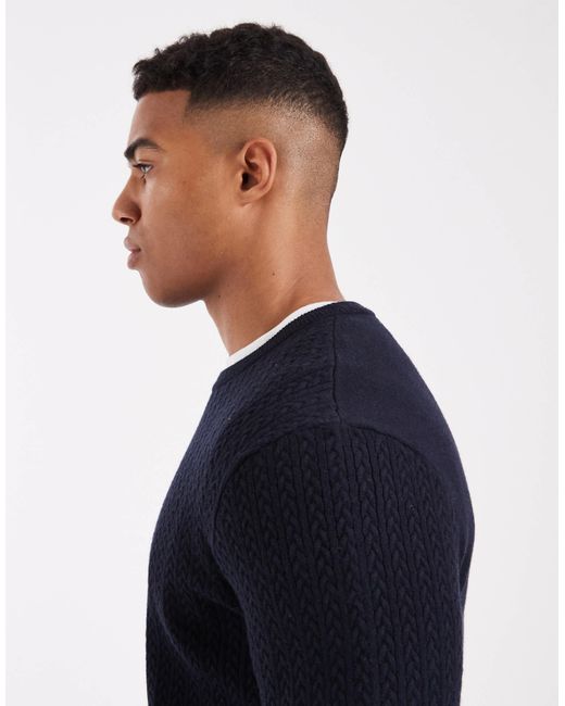 Threadbare – strickpullover in Blue für Herren