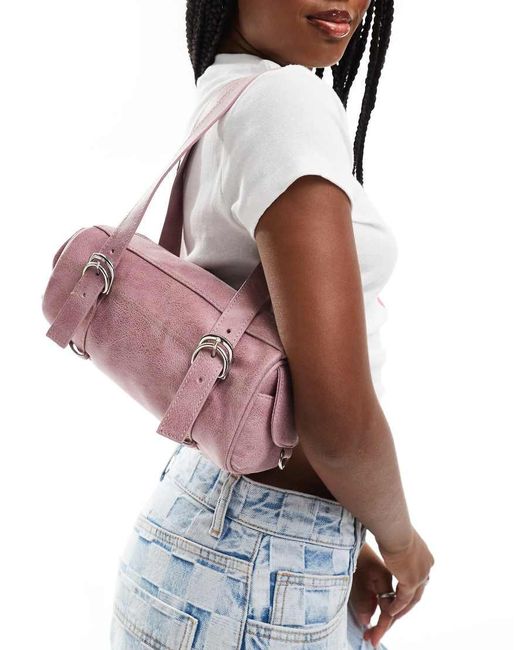 Bershka Pink Mini Bowling Bag