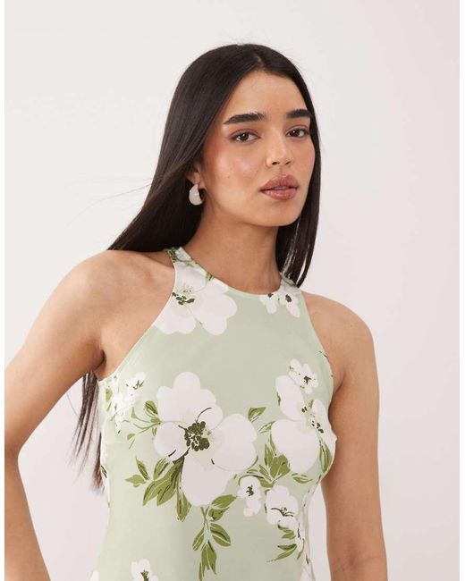 Vila Natural Racer Satin Midi Dress
