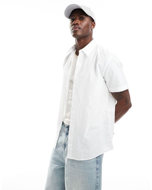 Camicia a maniche corte di SELECTED in White da Uomo