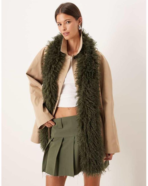 ASOS Sjaal Van Imitatiebont in het Green