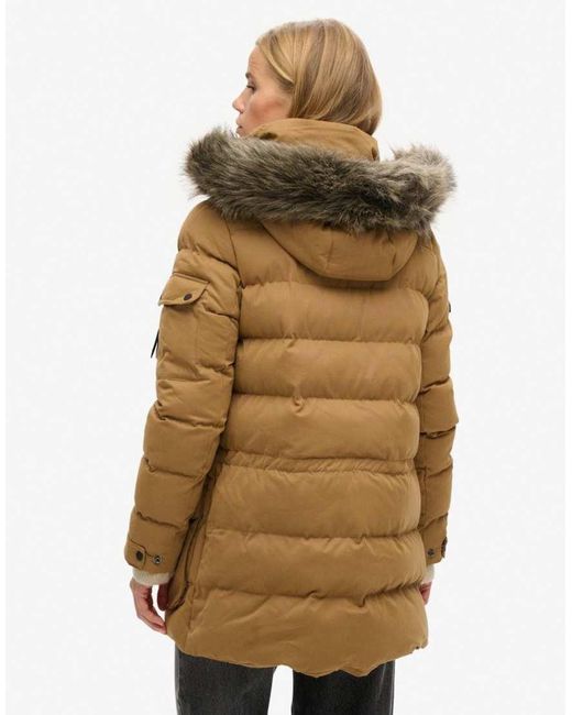 Superdry Brown Microfiber Expedition Parka Jacket