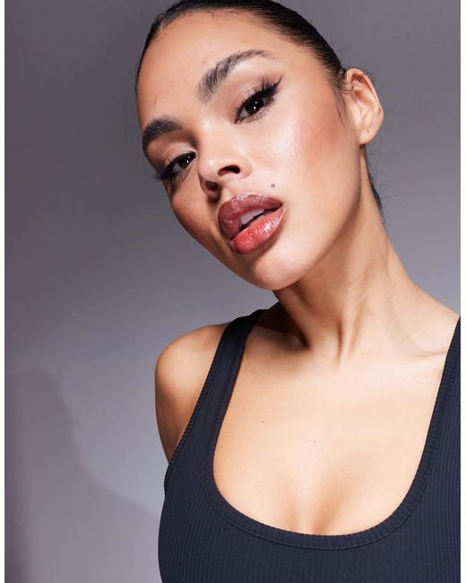 4505 Blue Rib Vest With Inner Bra