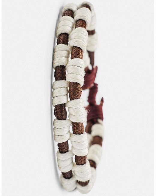 Pull&Bear – 2er-pack armbänder in Brown für Herren