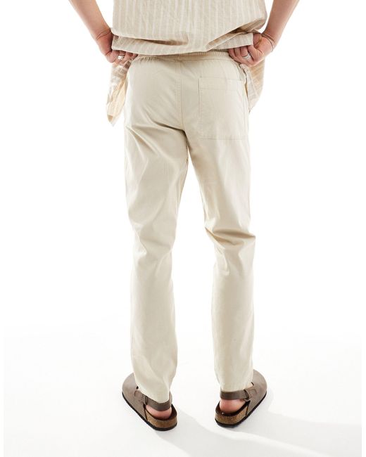 Pantaloni slim beige di ASOS in Natural da Uomo