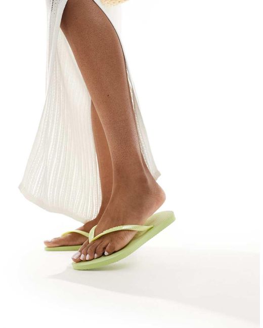 Havaianas White Slim Flip Flops