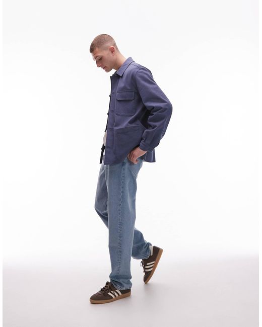 ARKET – hemdjacke aus strukturiertem leinenmix in Blue für Herren