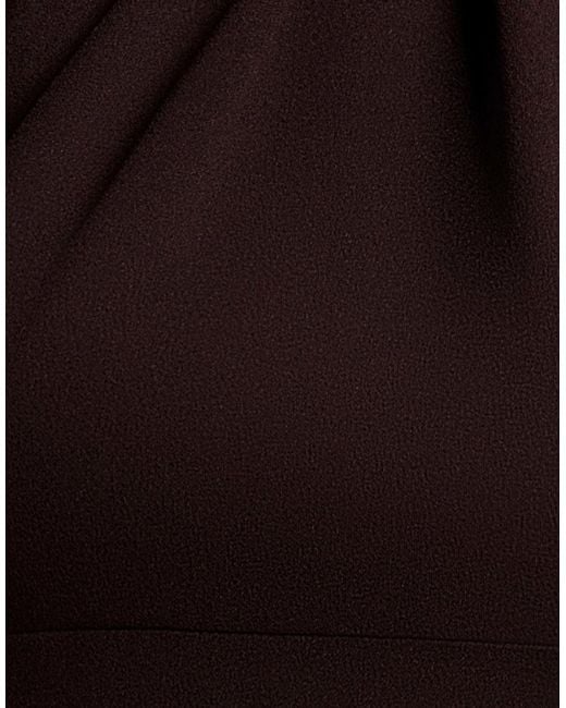 Goddiva Brown Sculpting Stretch Jersey & Velvet Satin Halterneck Maxi Dress With Back Sash