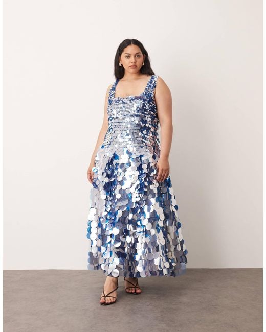 ARRANGE Blue Curve – midikleid