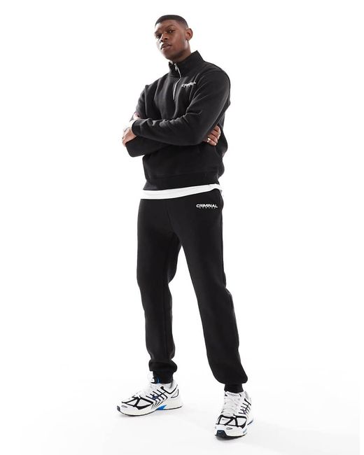 Criminal Damage Black Olympus Track Jogger for men