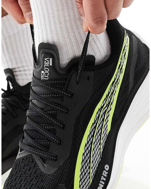 PUMA Black Velocity Nitro 3 Trainers for men