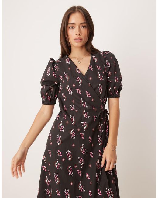 Glamorous Natural Wrap Midi Dress