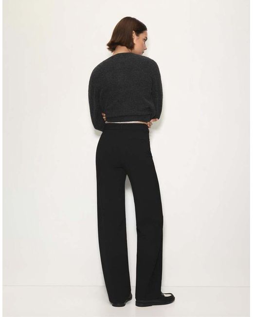 Pull&Bear White Smart High Waist Straight Leg Trousers