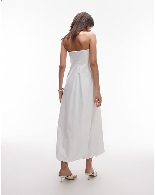 Mango White Baduea Maxi Dress With Soft Puff Hem