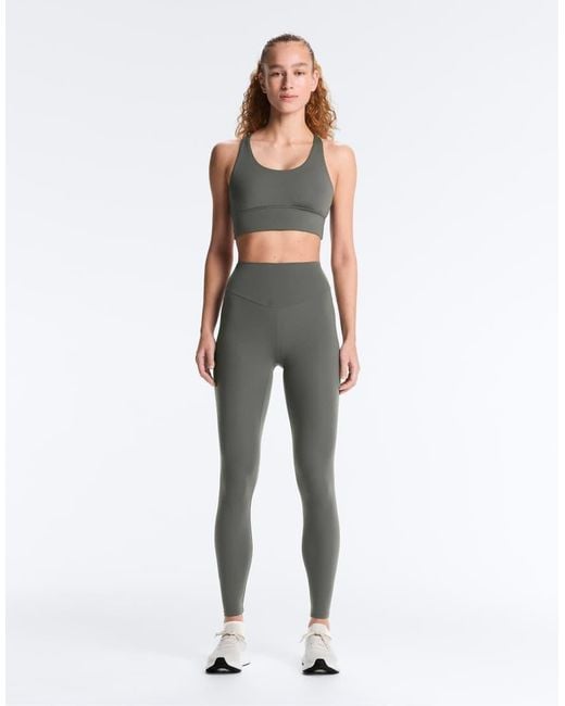 Oysho Gray Comfortlux High-Rise Ankle-Length Leggings