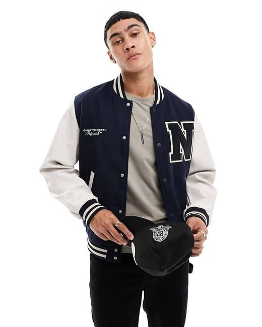 Jack & Jones Blue Varsity Jacket for men