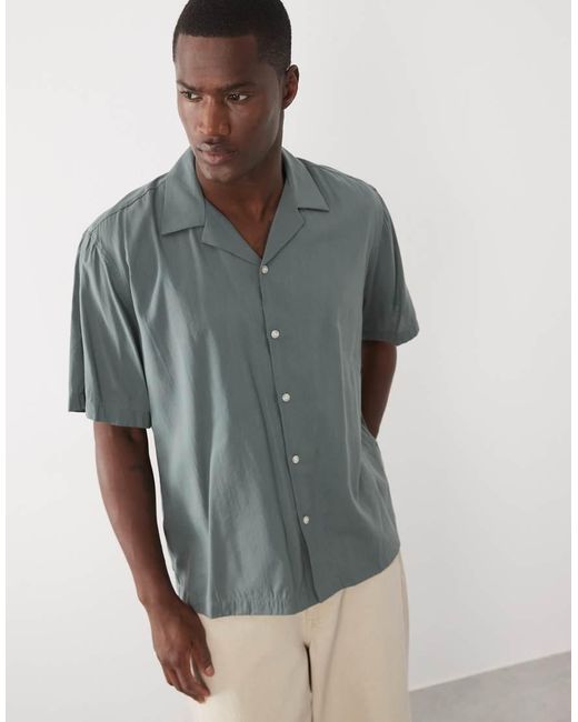 SELECTED Gray Short Sleeve Shirt for men