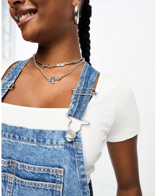 ASOS Blue Asos Design Petite Denim Dungaree